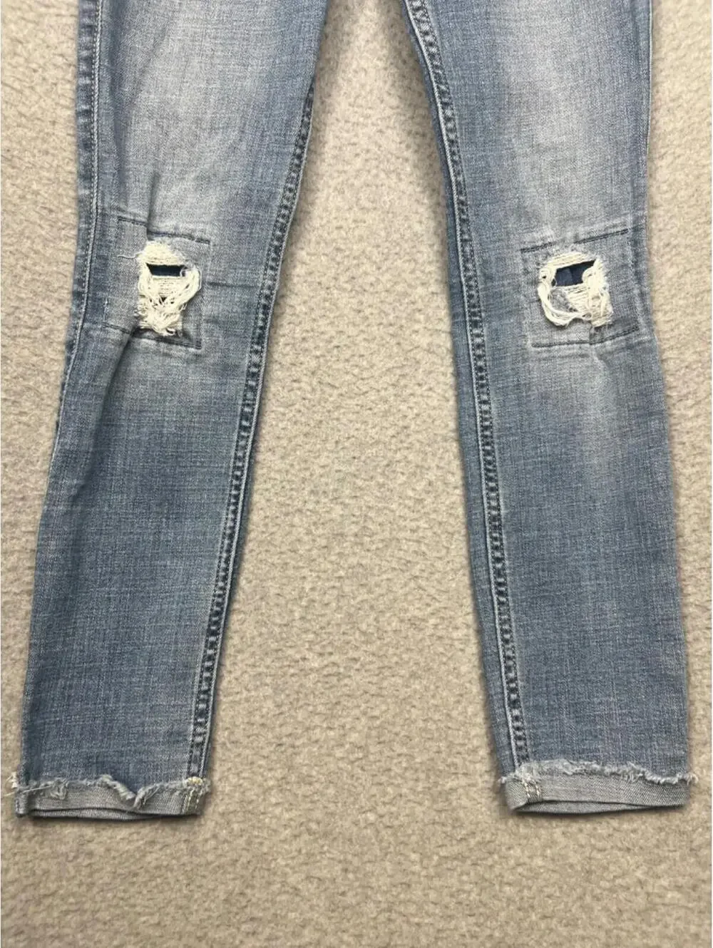Hollister High Rise Crop Super Skinny Jeans Womens Size 0R Denim Classic Stretch